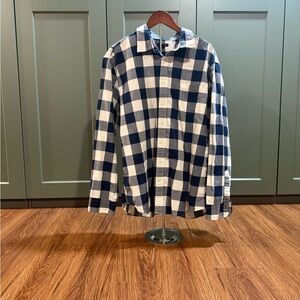 GAP Men's Navy and White Plaid Shirt